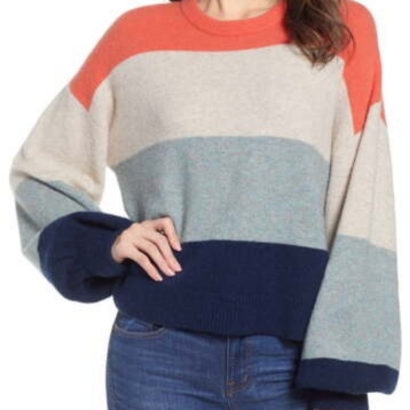 Madewell Sweaters - Madewell striped balloon sleeve sweater